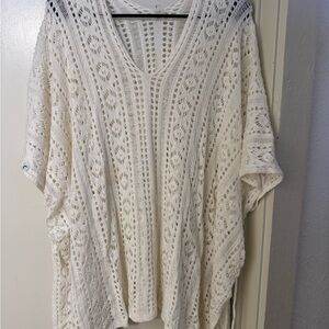 ZYIA White/cream Crochet swim cover up